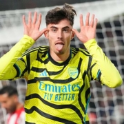 Kai Havertz feiert den Siegtreffer des Arsneal FC